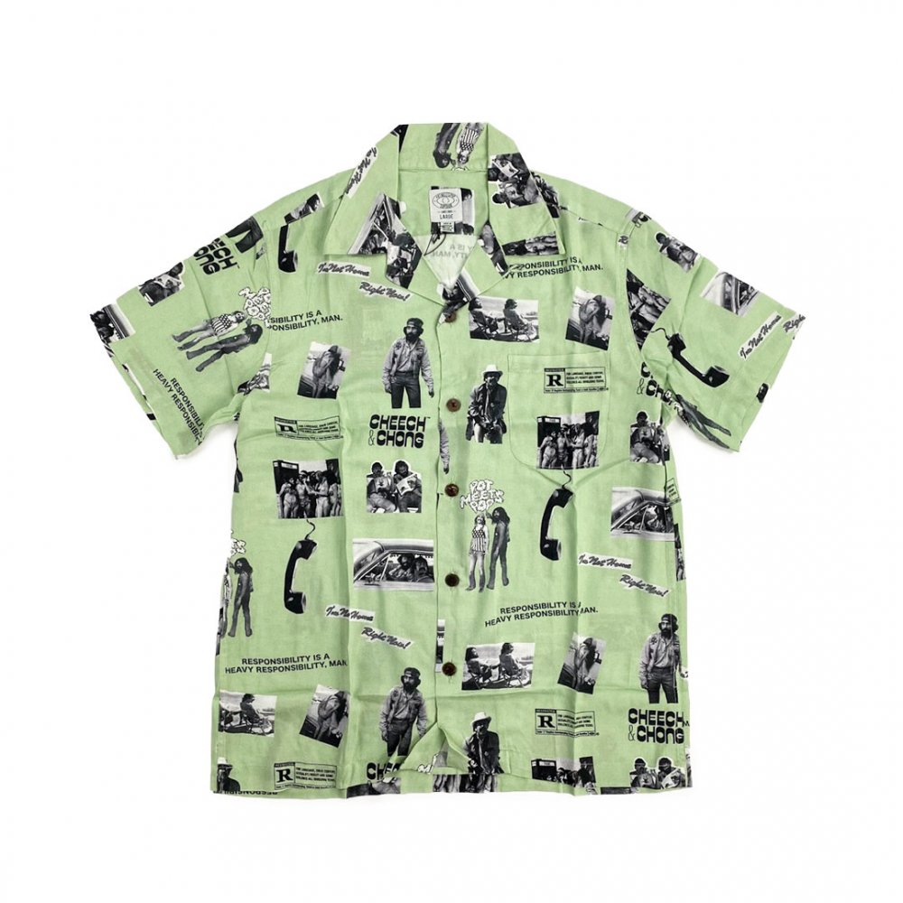 Pot Meets Pop x Cheech & Chong 'Heavy Responsibility' Aloha Shirt - ZAKAI