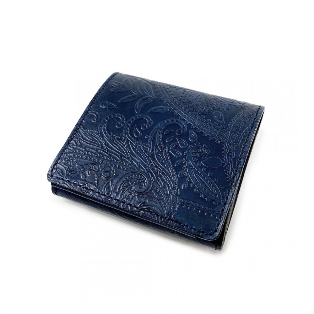 ぺぺい RIVAXIDE 'PAID IN FULL' Minimal Bi-Fold Wallet [Blue Paisley