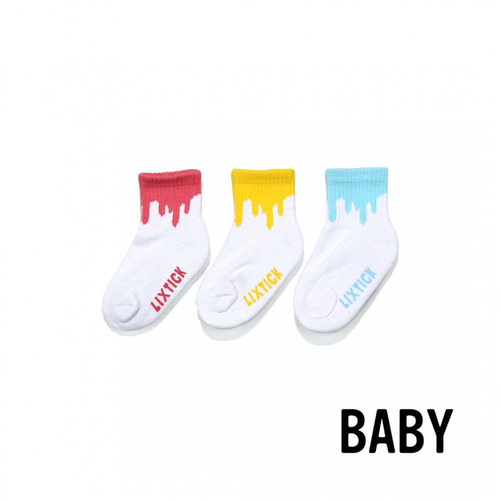 LIXTICK DRIP SOCKS 3PACK (BABY) - ZAKAI