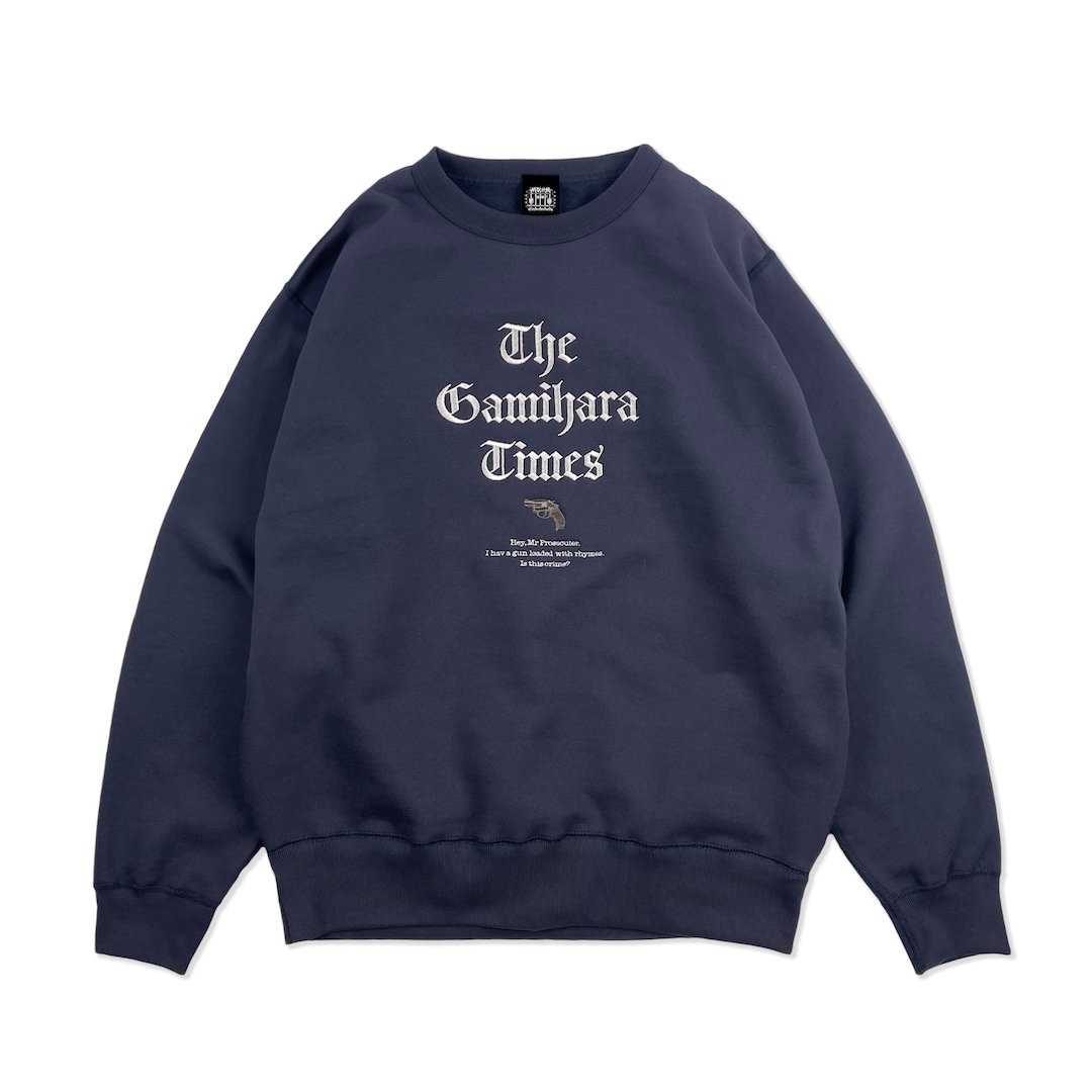 NORIKIYO 'The Gamihara Times Embroidery' Crewneck [NAVY] 「二次予約」2/10発売 -  ZAKAI