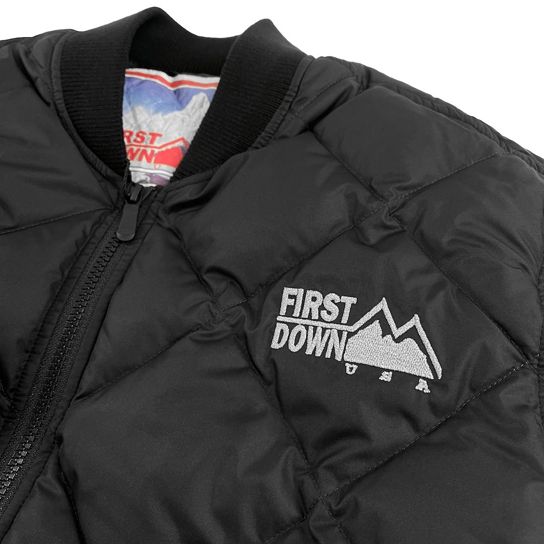 FIRST DOWN 'QUILTED BOMBER' Jacket [BLACK] - ZAKAI