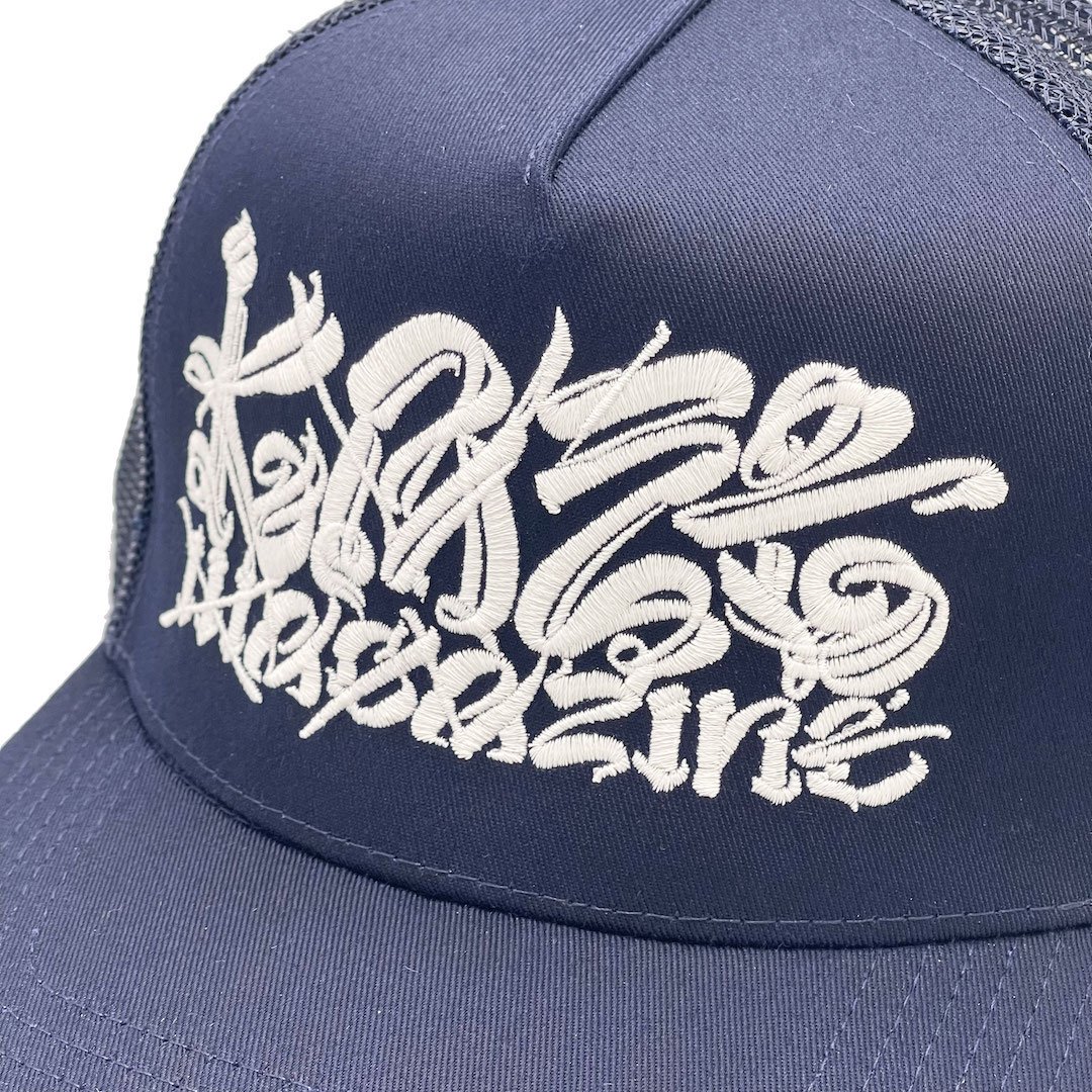 CHAZxKAZEMAGAZINE 'Masterpiece' MESH CAP [NAVY x WHITE] - ZAKAI