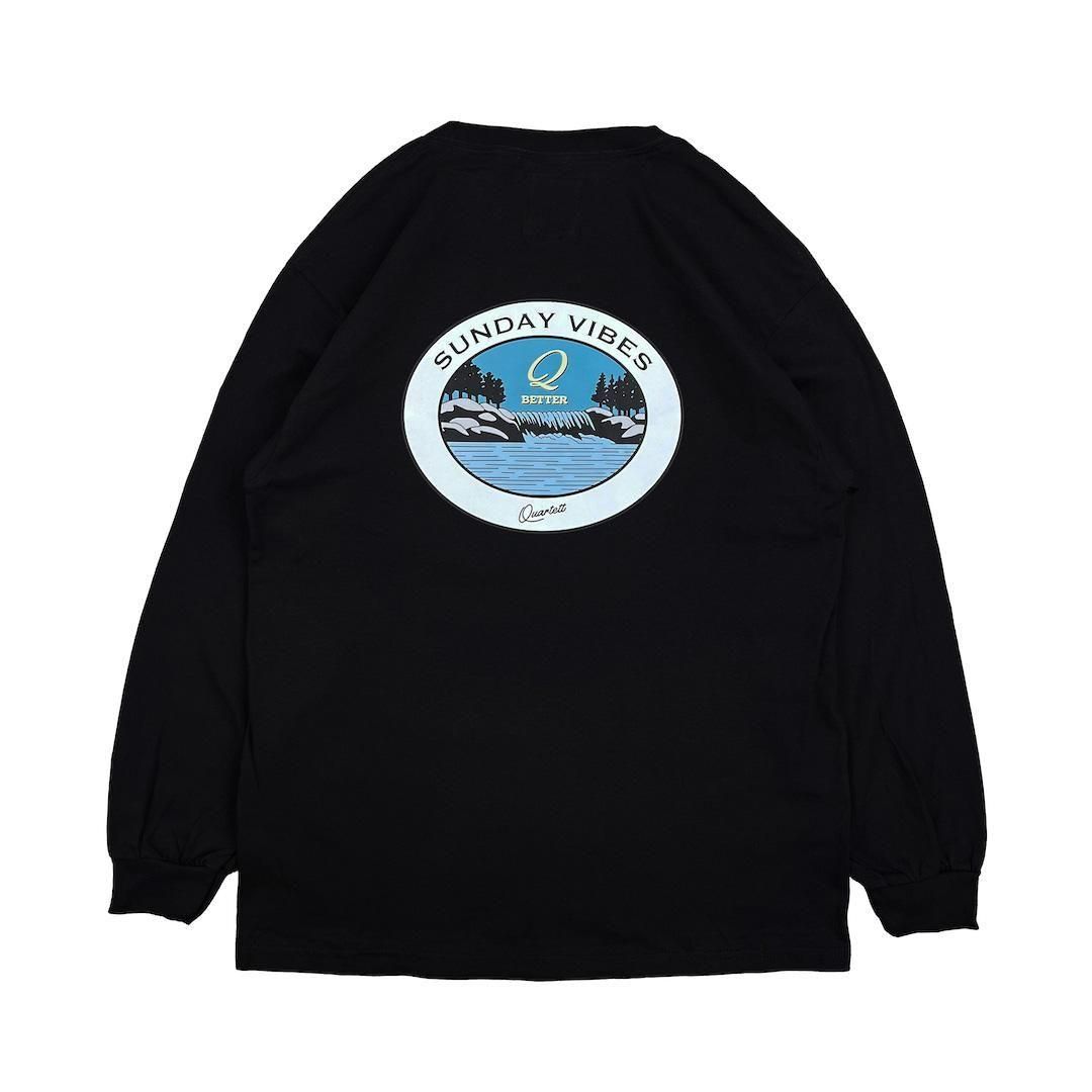 QUARTETT 'SUNDAY VIBES' Long Sleeve T-shirt [BLACK] - ZAKAI Store