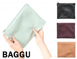 BAGGU(Х)ܳץ쥶åХå/ߥǥեåȥݡ/Medium Flat Pouch/Х<img class='new_mark_img2' src='https://img.shop-pro.jp/img/new/icons16.gif' style='border:none;display:inline;margin:0px;padding:0px;width:auto;' />