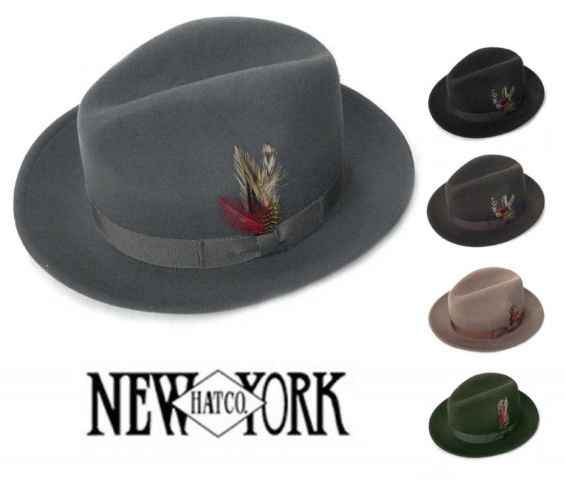 ニューヨークハット(New York Hat)5319 THE FEDORA/リボン＆フェザー