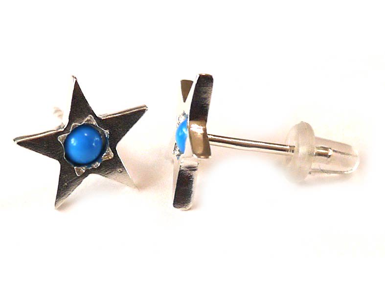 Chibi Jewels（チビジュエルズ）ターコイズスターピアス/星のピアス/Turquoise Star Stud Earrings/E183