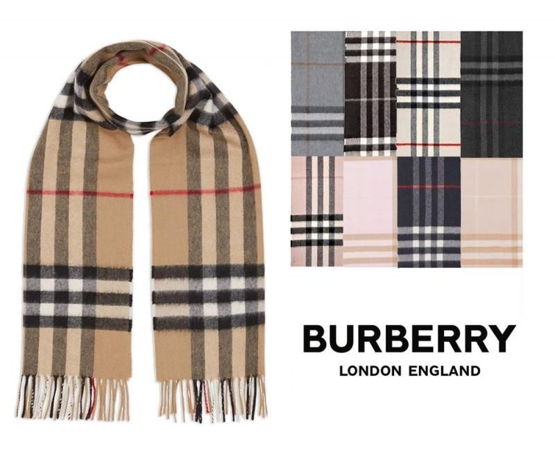 バーバリー (BURBERRY)カシミヤマフラー レディース メンズ/アーカイブベージュチェック他9種類