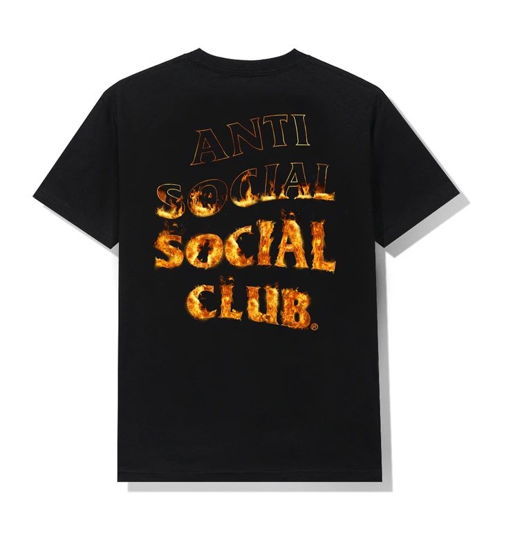 アンチソーシャルソーシャルクラブ(ANTI SOCIAL SOCIAL CLUB)Tシャツ 炎 フレイム A Fire Inside Black  Tee ブラック ASSC