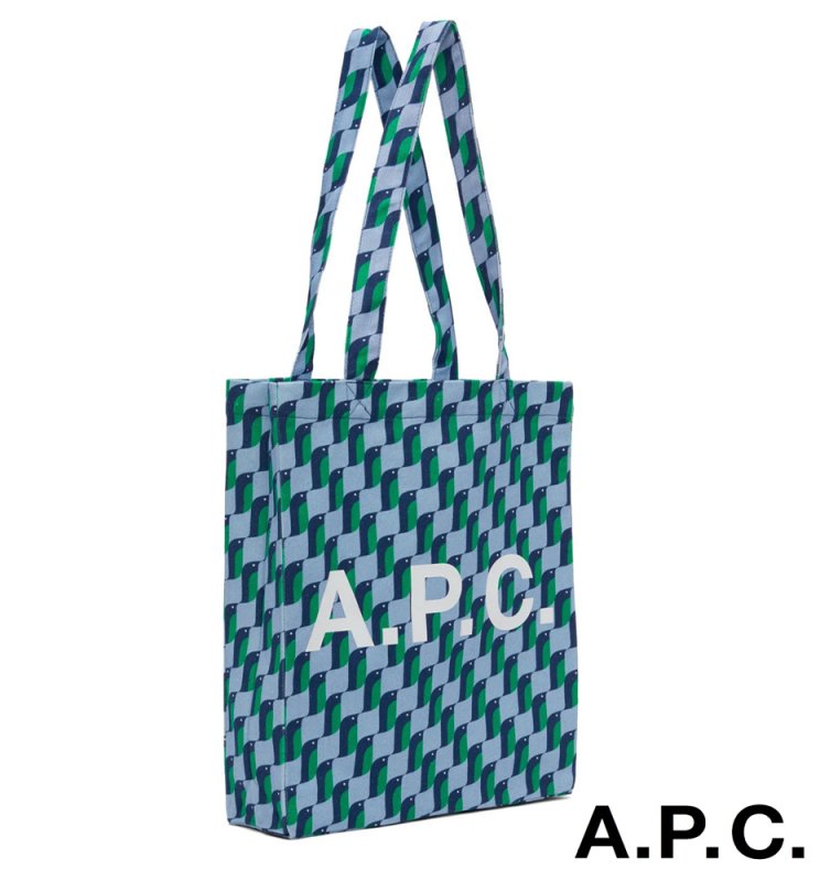 A.P.C.(アーペーセー) ペンギン柄トートバッグ ブルー LOU TOTE COEXB