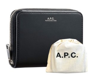A.P.C.(アーペーセー) 二つ折りレザー財布 コンパクトウォレット COMPACT EMMANUELLE H63087 ブラック<img class='new_mark_img2' src='https://img.shop-pro.jp/img/new/icons16.gif' style='border:none;display:inline;margin:0px;padding:0px;width:auto;' />