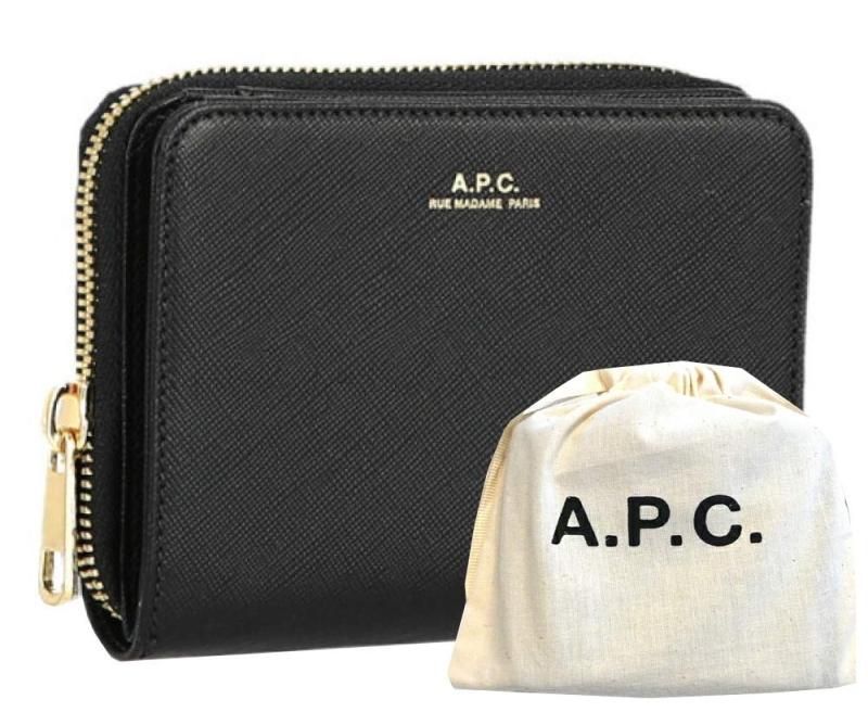 a.p.c アーペーセー 二つ折り財布 ウォレット ブラック 新品 - www