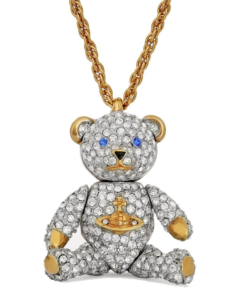 ヴィヴィアンウエストウッド クリスタルテディベアペンダント TEDDY PENDANT ロングネックレス（Vivienne Westwood）