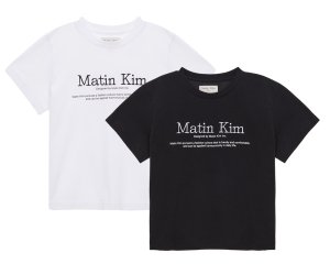 Matin Kim(マーティンキム) Tシャツ 刺繍ロゴ レディース クロップトップ 韓国ブランド MATIN HERITAGE LOGO CROP TOP<img class='new_mark_img2' src='https://img.shop-pro.jp/img/new/icons16.gif' style='border:none;display:inline;margin:0px;padding:0px;width:auto;' />