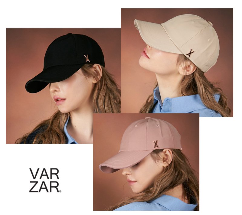 正規販売店】VARZAR バザールキャップ 韓国ブランド CAP 紫外線対策帽子 ローズゴールド ブラック ピンク ベージュ Rose gold  stud over fit ball cap 642 643 644