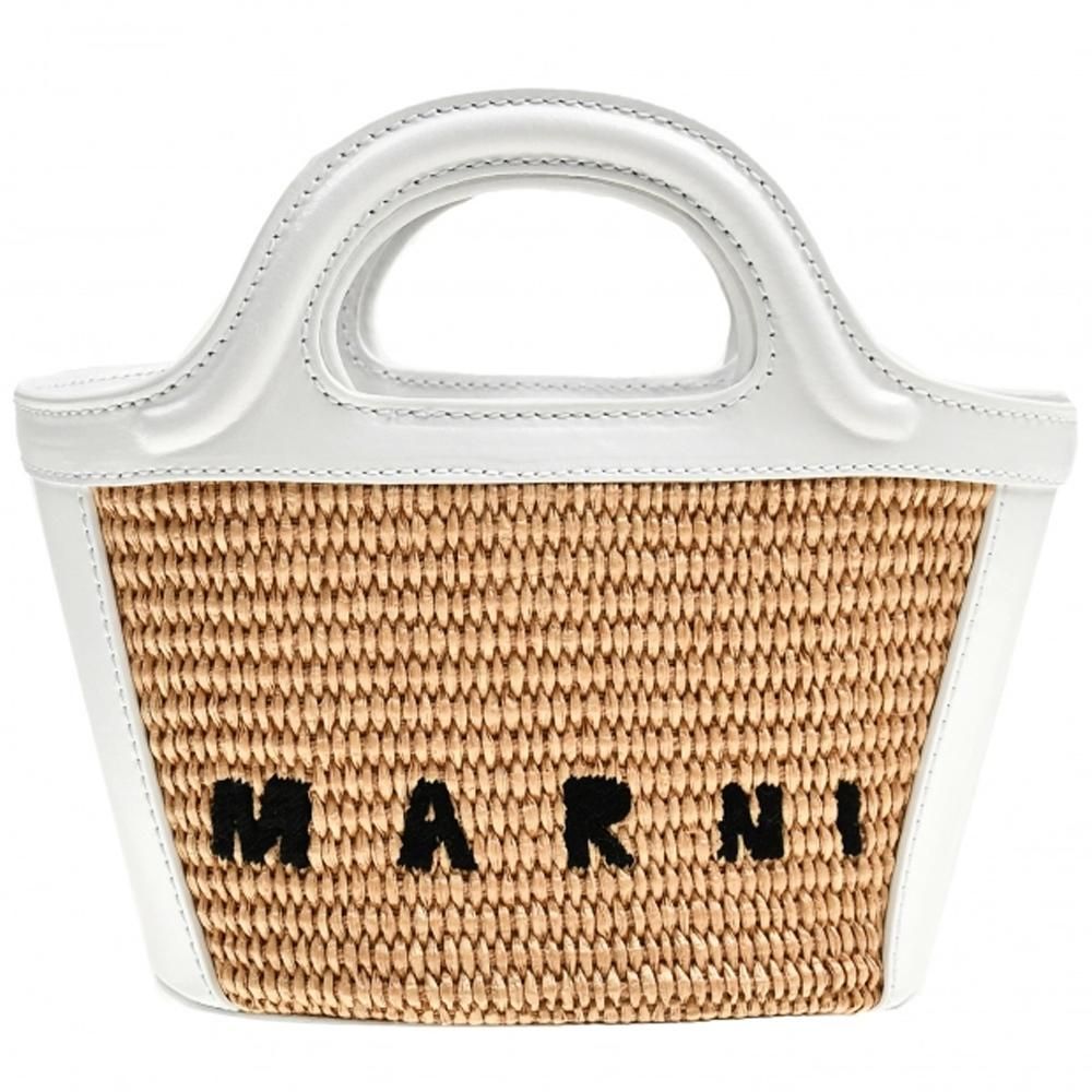 MARNI カゴ ラフィア レザー ショルダー バッグ マルニ(MARNI)かごバッグ バスケット マイクロサイズ ラフィア