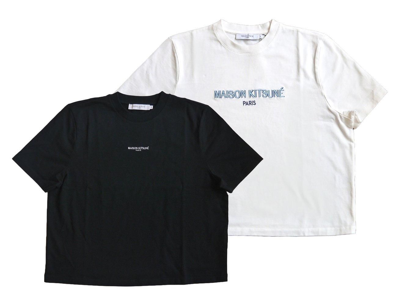 メゾンキツネ MAISON KITSUNE レディース 半袖Tシャツ ロゴ刺繍