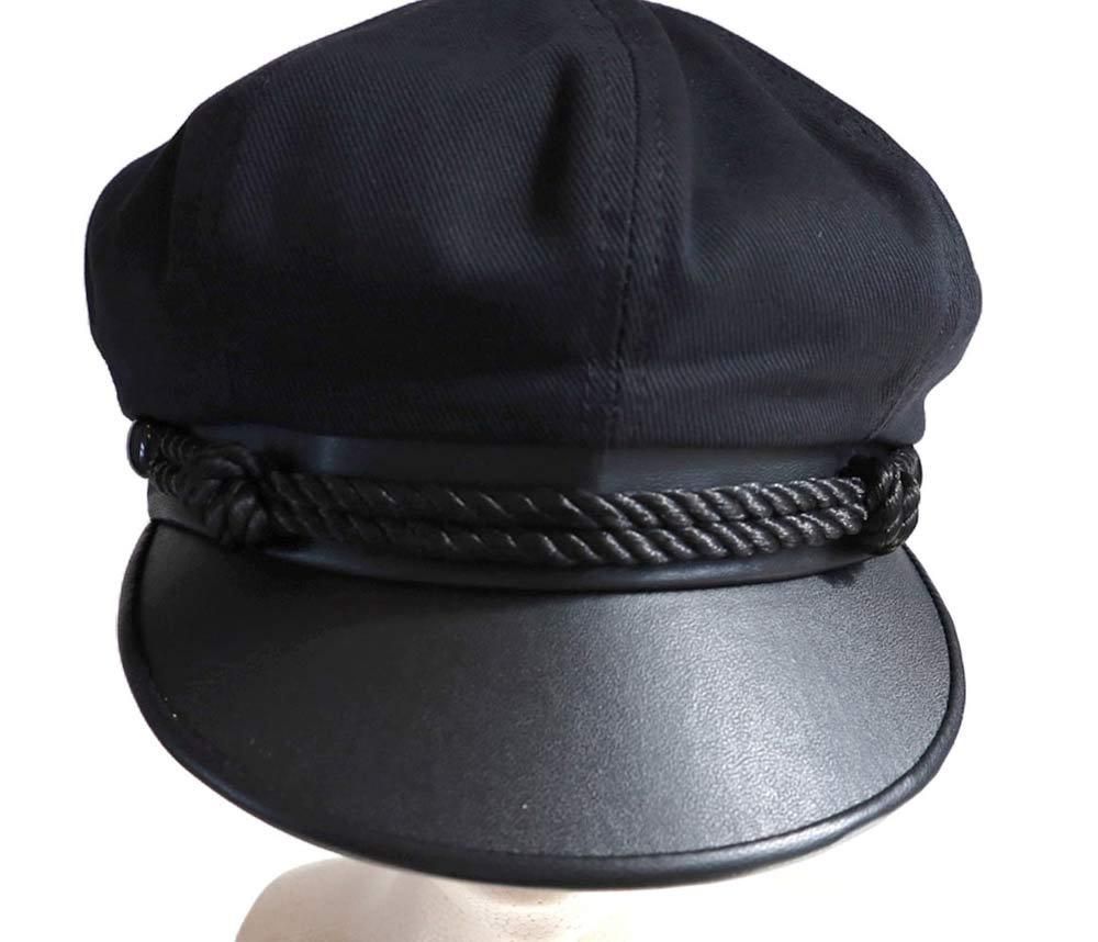 未使用★ニューヨークハット レザー ハット 黒 キャップ USA製 アメリカ製 NEW YORK HAT ニューヨーク ハット New York Hat BRANDO Black