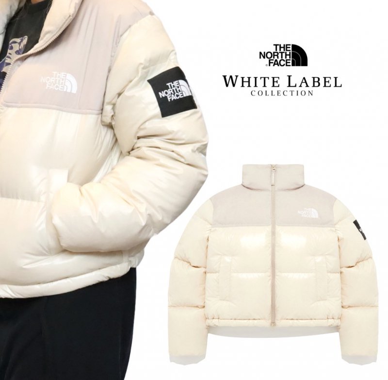 ザ ノースフェイス 韓国 THE NORTH FACE WHITE LABEL ダウンジャケット クリーム ヌプシ ダウン アウター レディース  W'S NOVELTY NUPTSE RDS DOWN JACKET CREAM NJ1DQ85Q