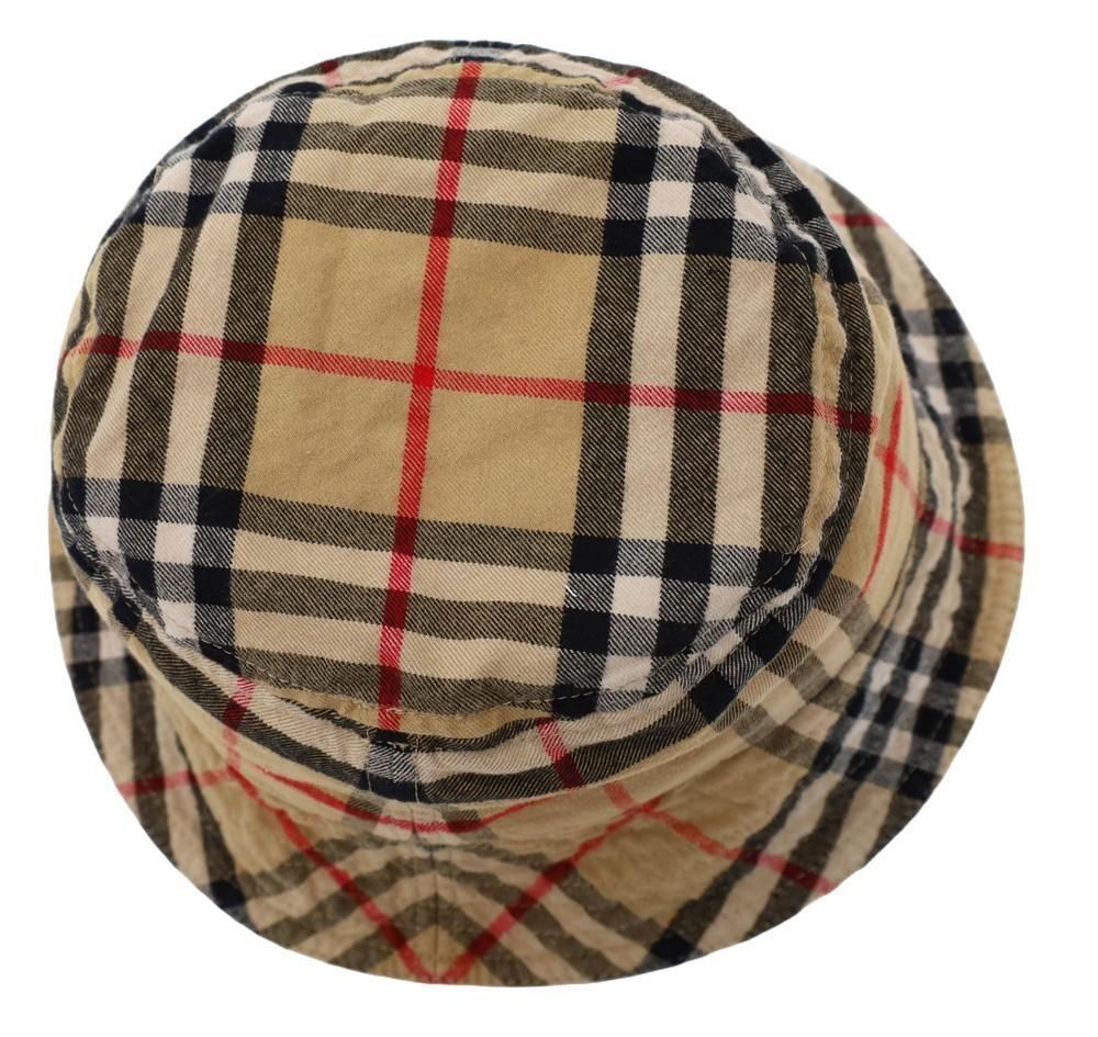【美品】BURBERRY バケットハット バケハ size S チェック柄 バーバリー BURBERRY バケットハット チェック柄 帽子 ベージュ