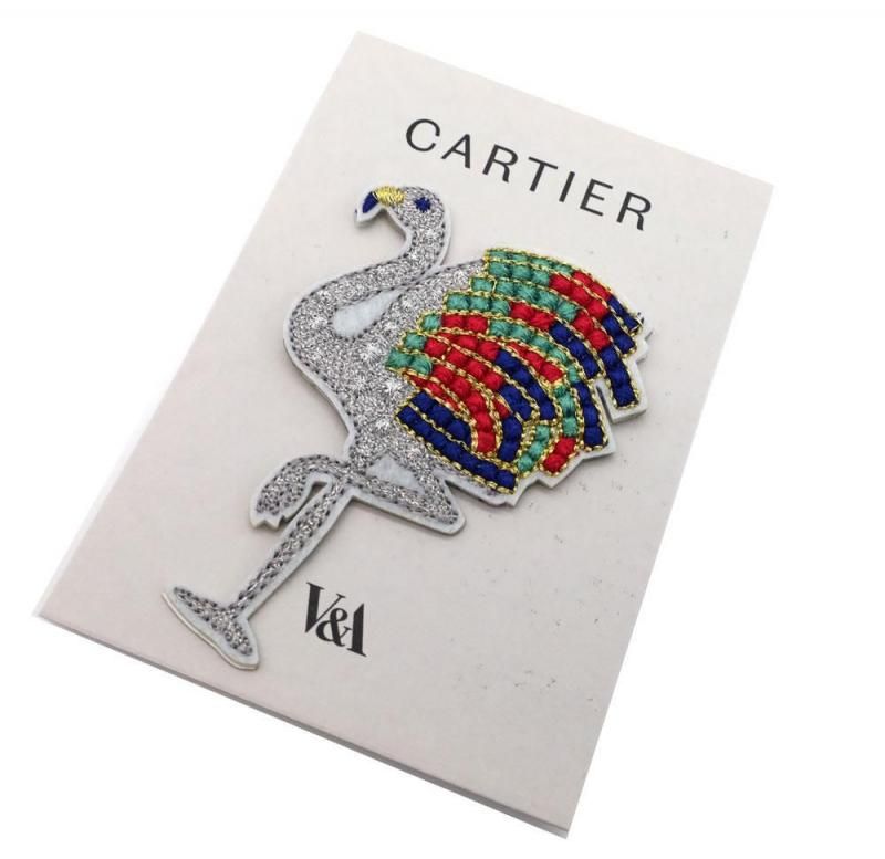 カルティエ展 刺しゅう ワッペン パッチ フラミンゴ ブローチ風