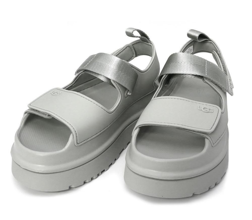 UGG グレー フラットサンダル39 UGG SEASIDE FLIP LEATHER GRAY（アグ シーサイドフリップ