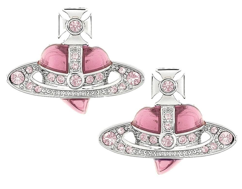 ヴィヴィアンウエストウッド TINY DIAMANTE ハート ピアス ピンク ヴィヴィアンウエストウッド TINY DIAMANTE ハート ピアス