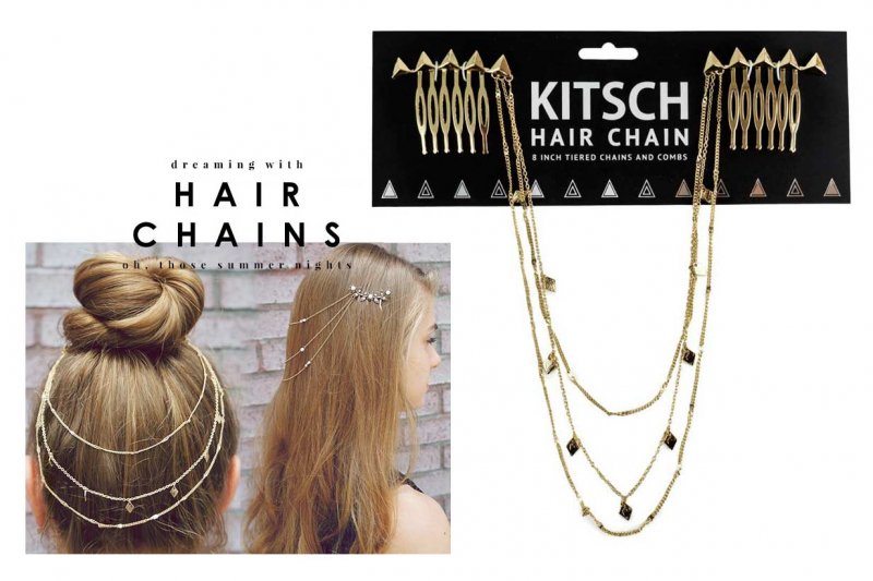 Kitsch（キッチュ）スタッズヘアチェーン/ヘアアクセサリー/Triangle Hair Chain/ゴールド
