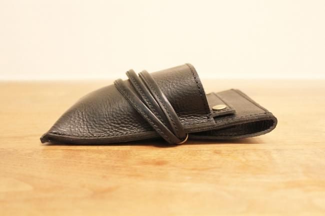 シザーケースNatural5丁黒革フタあり - シザーケース屋ドットコム