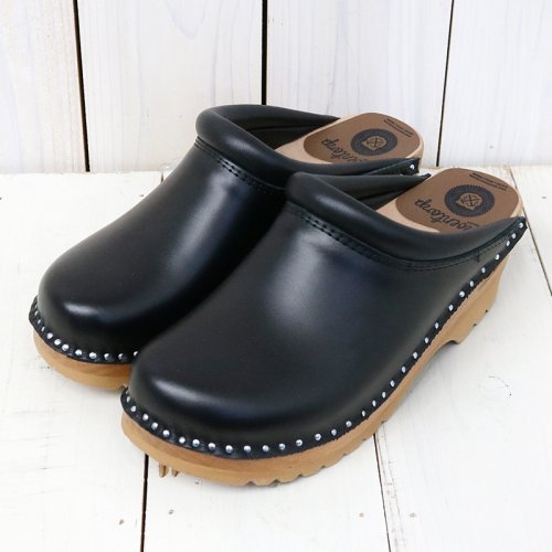 TroentorpSwedish Clog-Plain Toe/Smooth(Black/Natural)