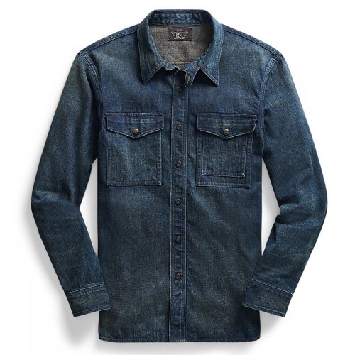 Double RLSELVEDGE DENIM WORK SHIRT(AVERS WASH)