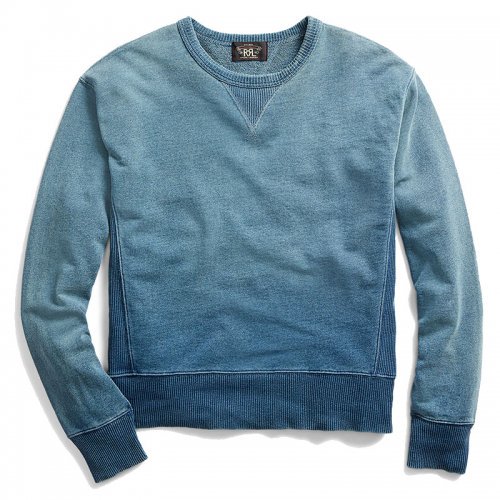 Double RLINDIGO FRENCH TERRY SWEATSHIRT(WASHED BLUE INDIGO)