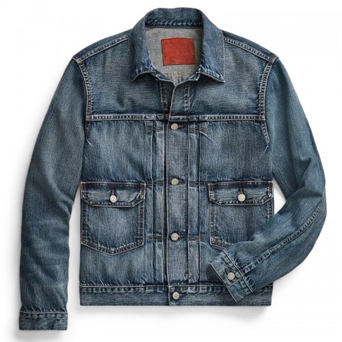 Double RLINDIGO DENIM TRUCKER JACKET