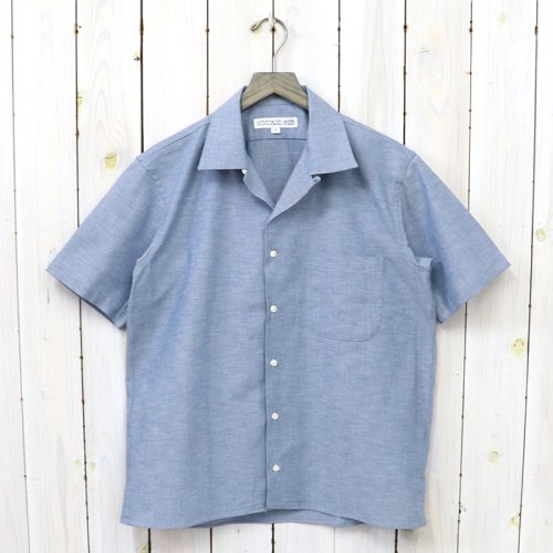 INDIVIDUALIZED SHIRTSHERITAGE CHAMBRAY CAMP COLLAR S/S(BLUE)