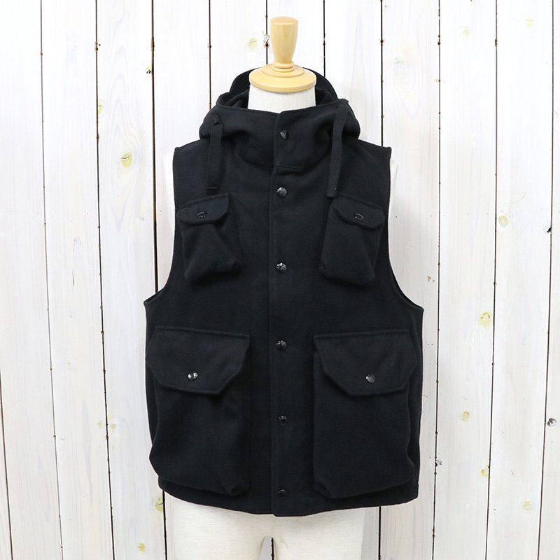 ENGINEERED GARMENTS (エンジニアド ガーメンツ)『Field Vest-Polyester Fake Melton』(Black)  - REGGIE ショップ 通販