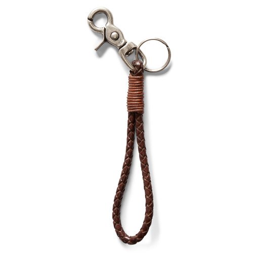 Double RLBRAIDED LEATHER KEY FOB