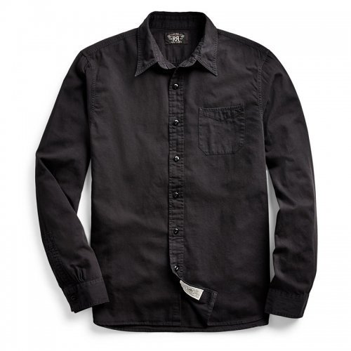 Double RLGARMENT DYED TWILL WORK SHIRT(BLACK)