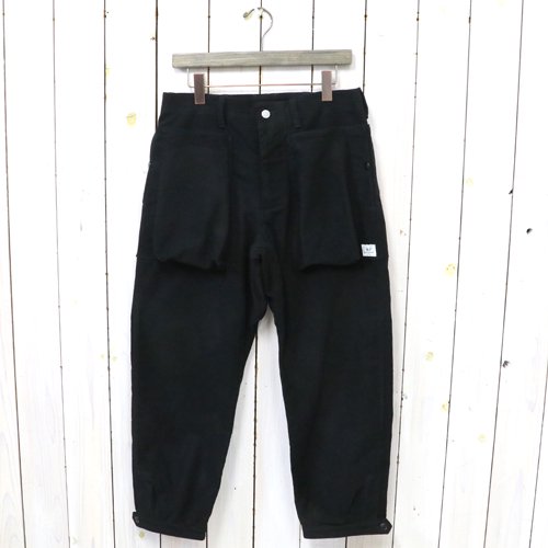 SASSAFRASDIGS CREW PANTS 4/5(DOBBY COTTON SUEDE)(BLACK)