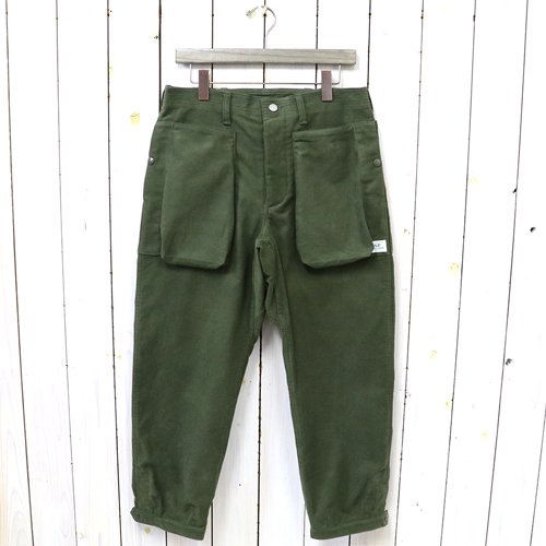 SASSAFRASDIGS CREW PANTS 4/5(DOBBY COTTON SUEDE)(OLIVE)