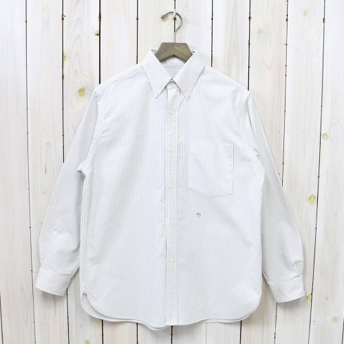 nanamica (ナナミカ)『Button Down Stripe Wind Shirt』(Taupe