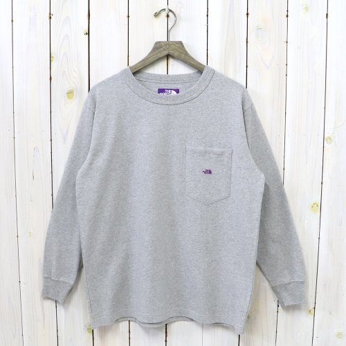 THE NORTH FACE PURPLE LABEL7oz L/S Pocket Tee(Mix Gray/Purple)