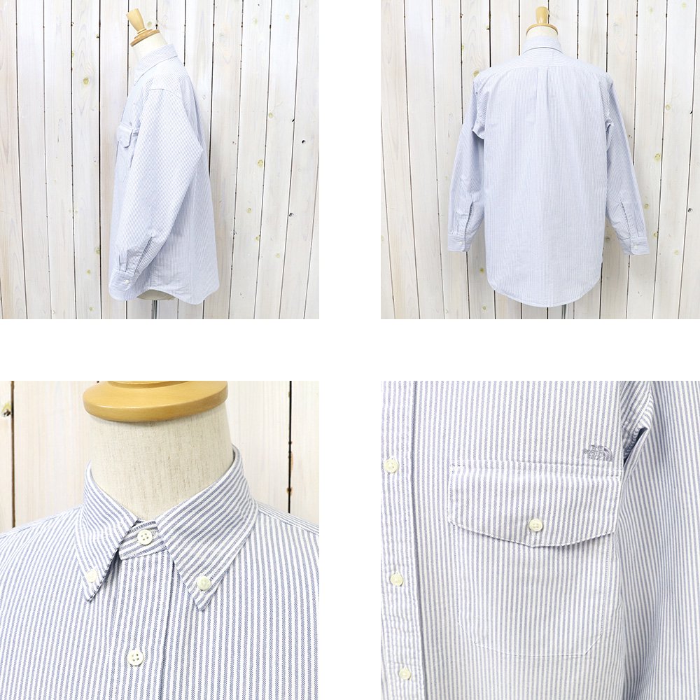 THE NORTH FACE PURPLE LABEL (ザ ノースフェイスパープルレーベル)『Cotton Polyester Stripe OX  B.D. Shirt』(Sax) - REGGIE ショップ 通販