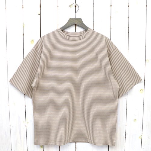 Kaptain SunshineHard Twisted Border Jersey S/S Tee(KHAKI BORDER)