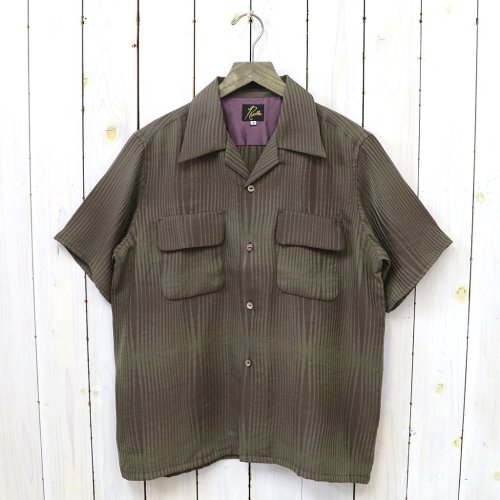 Needles (ニードルズ)『S/S Classic Shirt-R/N Wave Stripe Jq.』(Brown) - REGGIE ショップ  通販