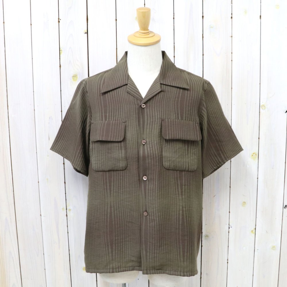 Needles (ニードルズ)『S/S Classic Shirt-R/N Wave Stripe Jq.』(Brown) - REGGIE ショップ  通販