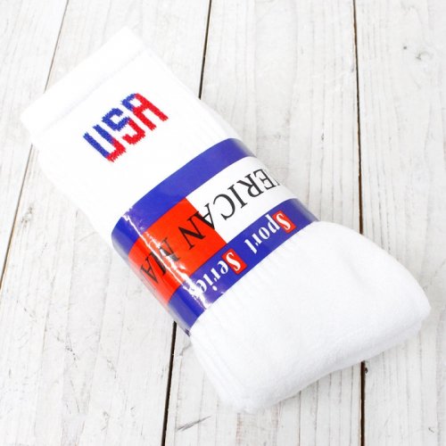 AWSUSA CREW 3P SOCKS(WHITE)