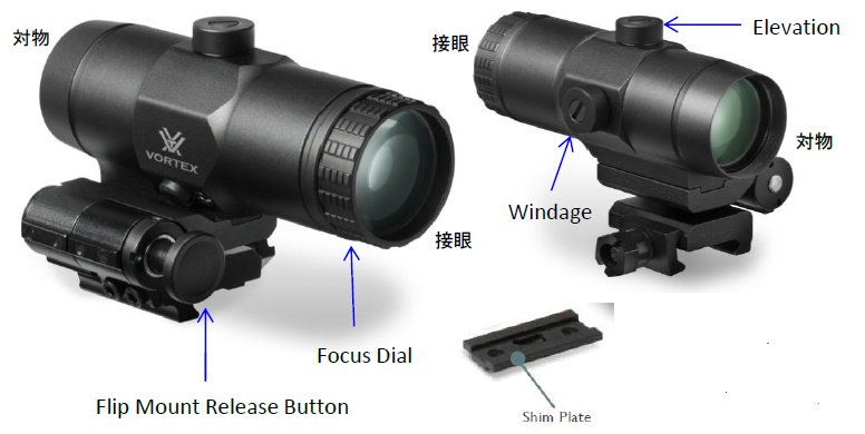 VORTEX VMX-３T Magnifier(With Flip Mount)
