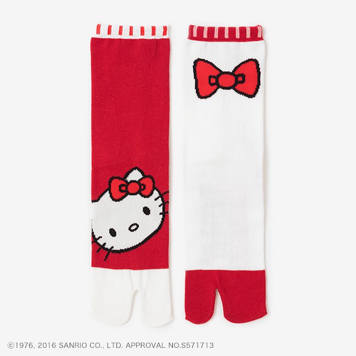 足袋下（普通丈）／Hello Kitty×SOU・SOU 深緋（こきひ） 【女性用】