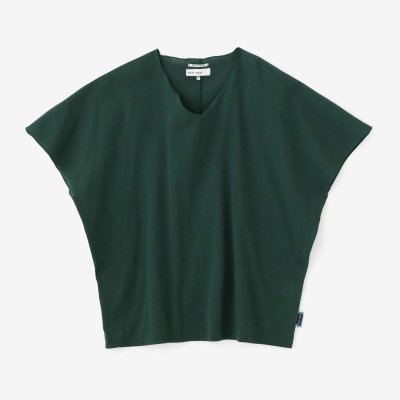 高島縮 40/40 袖なしジバン／深緑色（しんりょくしょく）