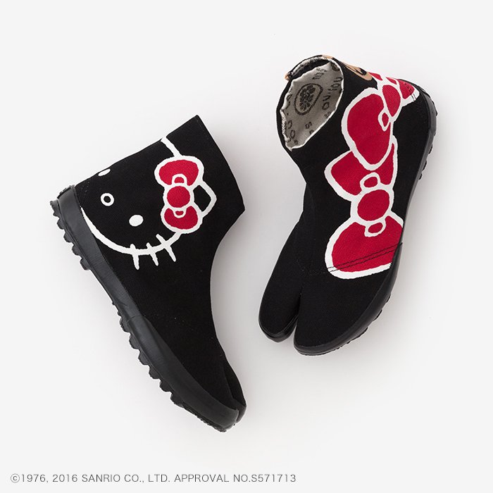 貼付地下足袋／Hello Kitty×SOU・SOU 濡羽色 - SOU・SOU netshop　（ソウソウ）　-　『新しい日本文化の創造』