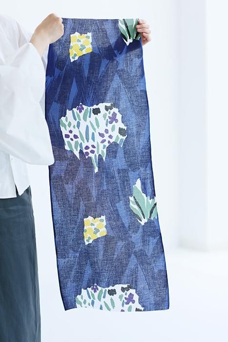 伊勢木綿 textile手ぬぐい／水中花 月露（すいちゅうか げつろ